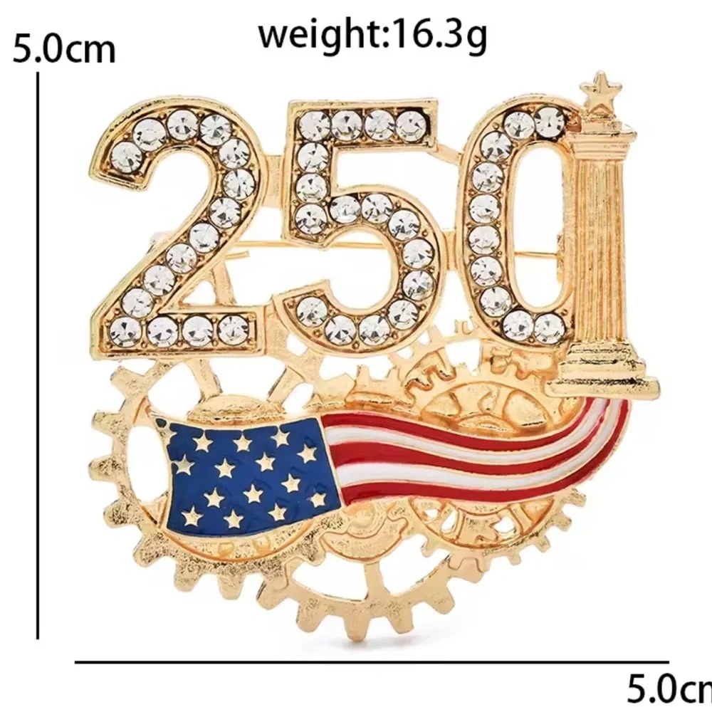 USA Flag 250 Celebration Brooch